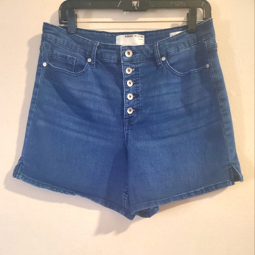 Anne Klein Women's Button Fly Denim Shorts Sz 12